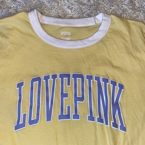 Victoria's Secret PINK Yellow T-shirt. - Picture 2 of 11